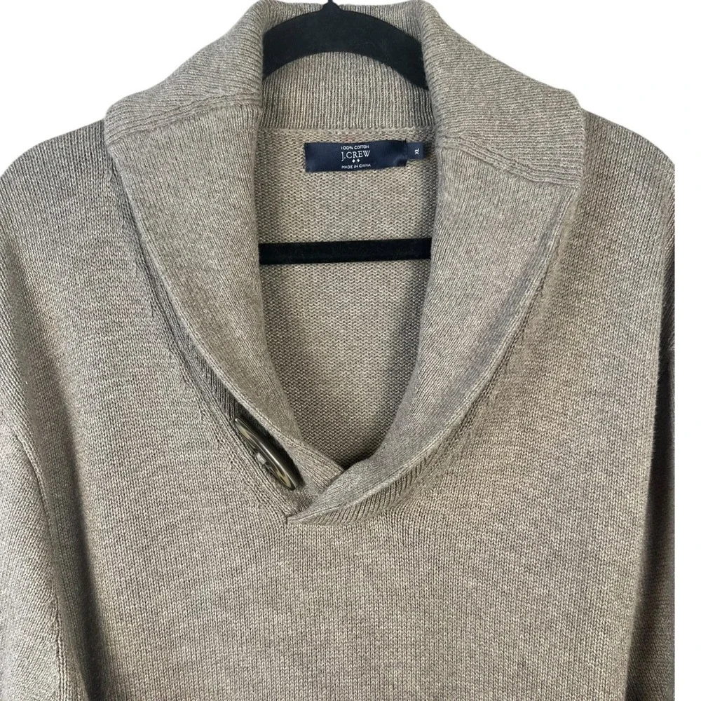 J. Crew Mens XL Beige Shawl‎ Collar Pullover Sweater